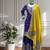 Purple and mustard embroidered chinon silk sharara set