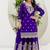 Purple and mustard embroidered chinon silk sharara set