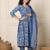 Blue floral printed kurta set
