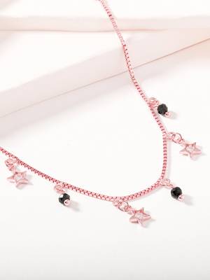 Star charm bracelet with black beads 1
