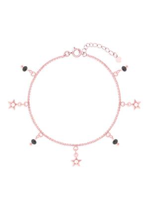 Star charm bracelet with black beads 3