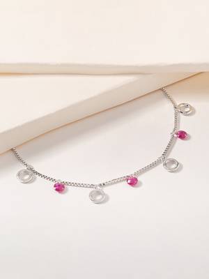 Pink bead and circle charm bracelet 1