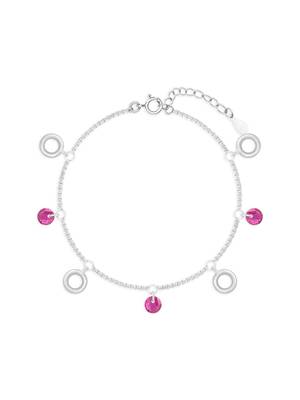 Pink bead and circle charm bracelet 3