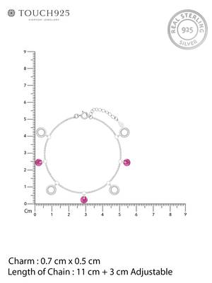 Pink bead and circle charm bracelet 4