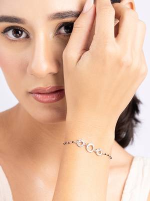 Three-stone black beads bracelet 2