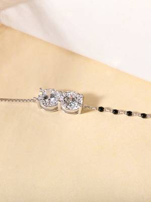 Twin solitaire black beads bracelet 1