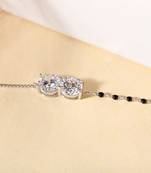 Twin solitaire black beads bracelet