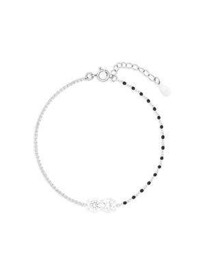 Twin solitaire black beads bracelet 3
