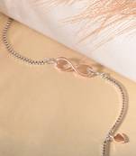 Infinity charm bracelet with heart drop