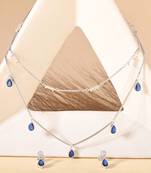 Blue stone necklace set
