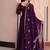 Purple faux blooming anarkali suit with embroidery work, long gown style with dupatta – women’s ethnic wear stitched