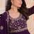 Purple faux blooming anarkali suit with embroidery work, long gown style with dupatta – women’s ethnic wear stitched