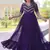 Purple faux blooming anarkali gown with sequins multithread beads embroidery, stitched long dress for women