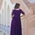 Purple faux blooming anarkali gown with sequins multithread beads embroidery, stitched long dress for women