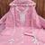 Women's pink unstitched heavy thread embroidered chanderi cotton dress material