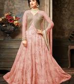 Georgette And Net Semi Stitched Party Gown Anarkali