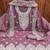 Women's mauve chanderi cotton white embroidered lucknowi chikankari style salwar suit dress material
