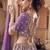 PURPLE tissue organza beads hand work lehenga choli for festive