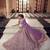 PURPLE tissue organza beads hand work lehenga choli for festive