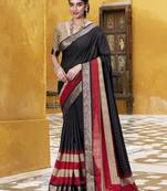 Lightweight Elegance Printed Poly Cotton Saree with Traditional Zari Weaving