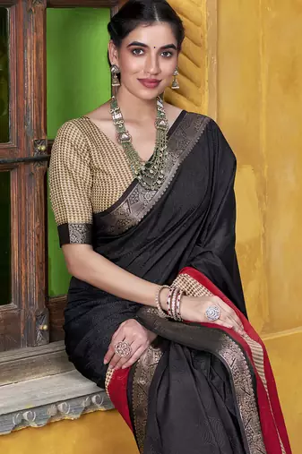 Lightweight Elegance Printed Poly Cotton Saree with Traditional Zari Weaving