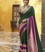 Lightweight Elegance Printed Poly Cotton Saree with Traditional Zari Weaving
