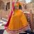 ORANGE ELEPHANT BOARDER BEADS WORK LEHENGA FOR WEDDING