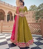 elephant boarder beads work lehenga for wedding