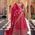 RANI PINK SATIN TISSUE BIRDS DESIGN BEADS WORK WEDDING LEHENGA 