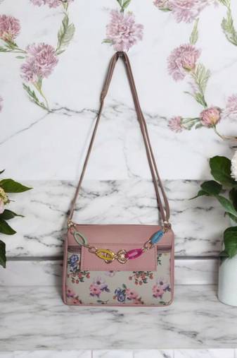  Pink Floral Charm Handbag