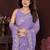 LAVENDER Beautiful georgette silk embroidery work saree 