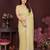 YELLOW Beautiful georgette silk embroidery work saree 