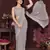 GREY Beautiful georgette silk embroidery work saree 
