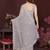 GREY Beautiful georgette silk embroidery work saree 