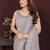 GREY Beautiful georgette silk embroidery work saree 