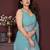 TURQUOISE Beautiful georgette silk embroidery work saree 