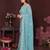 TURQUOISE Beautiful georgette silk embroidery work saree 