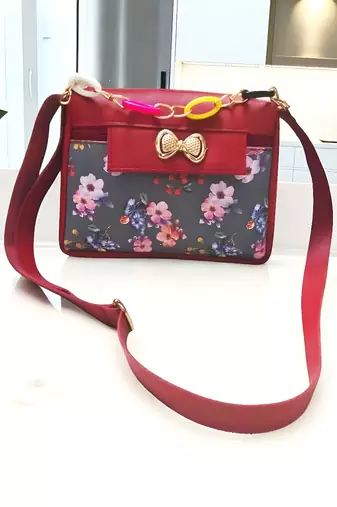  Pink Floral Charm Handbag