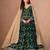 Dark green faux georgette jacquard embroidered work semi stitched anarkali suit