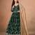 Dark green faux georgette jacquard embroidered work semi stitched anarkali suit