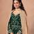 Dark green faux georgette jacquard embroidered work semi stitched anarkali suit