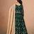 Dark green faux georgette jacquard embroidered work semi stitched anarkali suit
