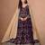 Purple faux georgette jacquard embroidered work semi stitched anarkali suit