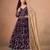 Purple faux georgette jacquard embroidered work semi stitched anarkali suit