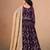Purple faux georgette jacquard embroidered work semi stitched anarkali suit