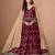 Red faux georgette jacquard embroidered work semi stitched anarkali suit