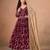 Red faux georgette jacquard embroidered work semi stitched anarkali suit