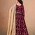 Red faux georgette jacquard embroidered work semi stitched anarkali suit