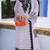 Lavender embroidered sequence work fox georgette semi stitched suit with neck khatli work
