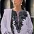 Lavender embroidered sequence work fox georgette semi stitched suit with neck khatli work